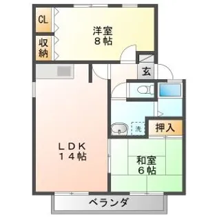 グリーンアベニューA【1階】の間取り