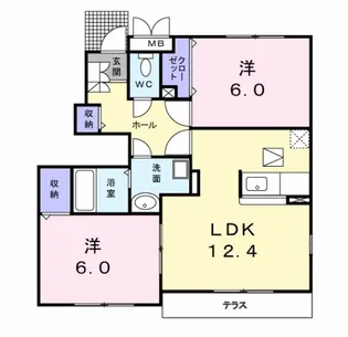 ガーデン アルモニーB【1階】の間取り