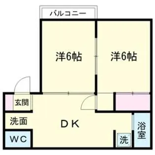 シアトリカルみずほ台Ⅱ【201号室】の間取り