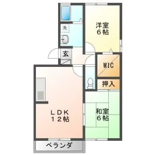 ウエストアベニューB【301号室】の間取り