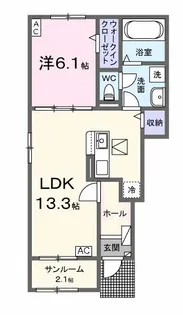 Cocoru(ココル)Ⅱ【1階】の間取り