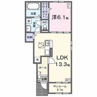 Cocoru(ココル)Ⅱ【1階】の間取り