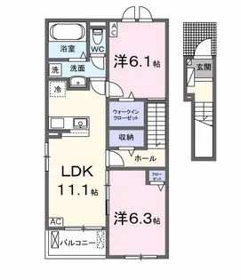 Cocoru(ココル)Ⅰ【2階】の間取り