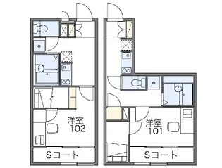 レオパレスさくら【104号室】の間取り
