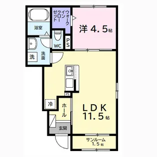 エレガンスロワイエ【1階】の間取り