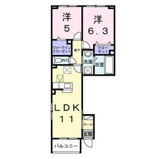 アクア A【1階】の間取り