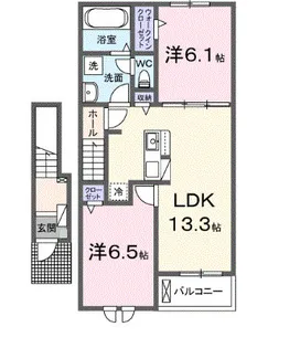 アクア B【2階】の間取り