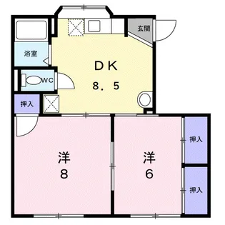 グリーンハイツA【1階】の間取り