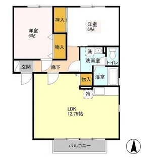 リヴェールフジ B【2階】の間取り