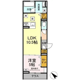 D crest 中之郷2丁目【1階】の間取り