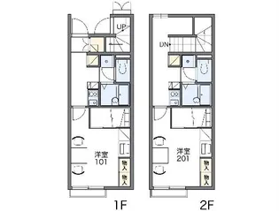レオパレスかすもり【204号室】の間取り