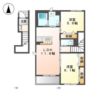 ラ サルーテ ポルーチェ【2階】の間取り