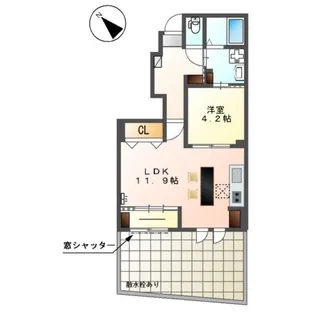 仮)弥富市鯏浦町上本田新築アパート【1階】の間取り