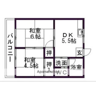 ハイツサンローラン【2階】の間取り