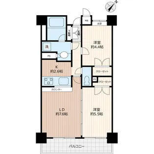 シャルムコート相模原【506号室】の間取り