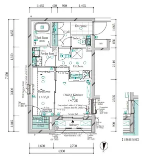 ガリシア千鳥町Ⅱ【1階】の間取り