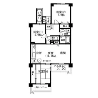 アーバンパーク緑地公園【4階】の間取り