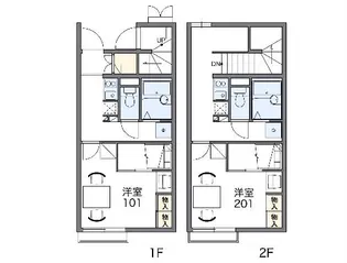 レオパレスたんぽぽハイツ【202号室】の間取り