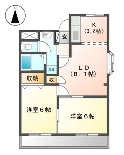 ハーベストコート【1階】の間取り