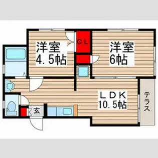 サンハウス今井A【101号室】の間取り