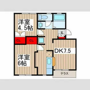 サンハウス今井A【103号室】の間取り