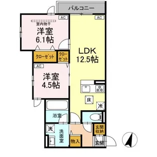 セレスティア扇VII【1階】の間取り