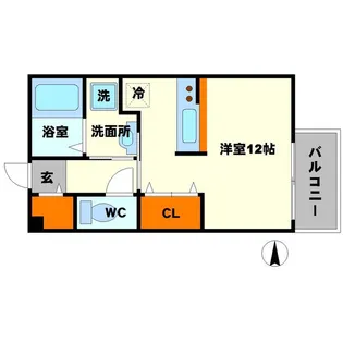 ヴィラコート服部【1階】の間取り