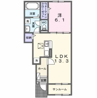 カルム ミー【1階】の間取り
