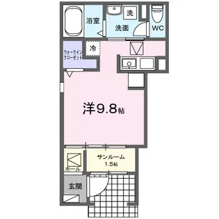 ヒカルサ 甲府城東【1階】の間取り