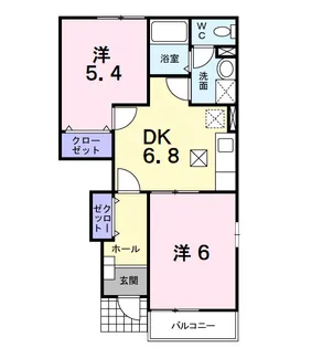 ツインフィオーレB【1階】の間取り