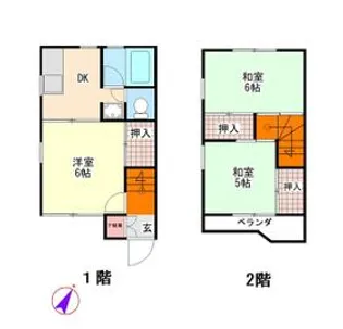 ツインテレスA【1階】の間取り