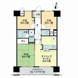 ライオンズプラザ大宮第2【703号室】の間取り