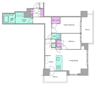 レジディアタワー目黒不動前【11階】の間取り