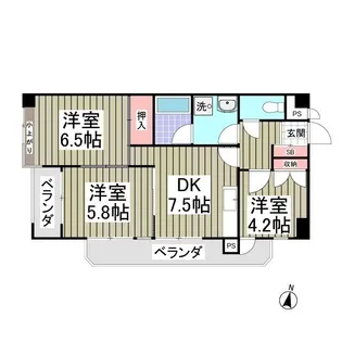 リバーサイド東信【7階】の間取り