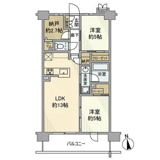 ベルドゥムール草加金明通り【2階】の間取り