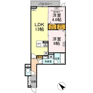 セレスティア新宿【2階】の間取り