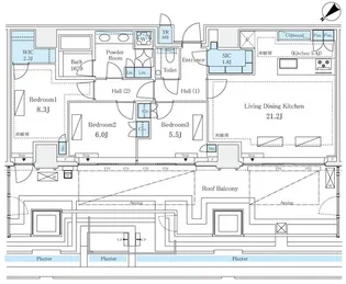 三田ガーデンヒルズ ウエストヒル【7階】の間取り