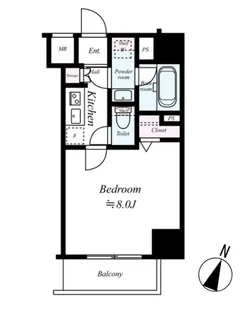 PREMIUM CUBE 田町【406号室号室】の間取り