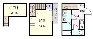 パークサイド北斗【1階】の間取り