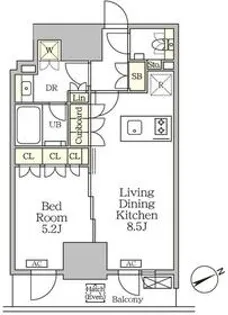 ザ・パークハビオ大森山王【18階】の間取り
