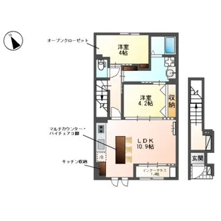 ヴィラ 竹ノ花【2階】の間取り
