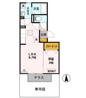ルシール宝木【1階】の間取り
