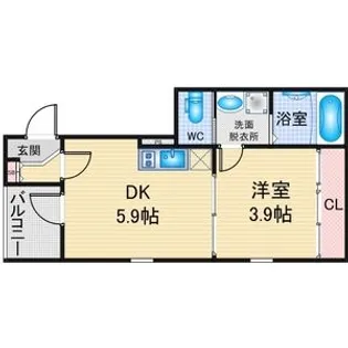 LA VIERE志賀本通【1階】の間取り