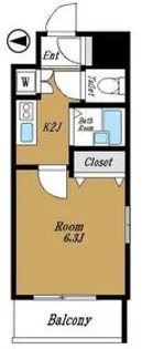 スカイコート・ヴィーダ五反田ウエスト【7階】の間取り