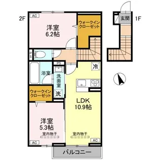 カーサ ミカサ【2階】の間取り
