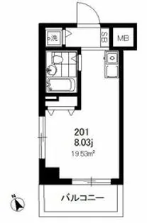 ザ・グラン天王町【201号室】の間取り