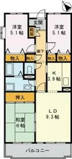 ルミエール高幡【2階】の間取り