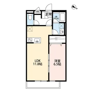 デュラカーサルシア川和 Ⅱ【1階】の間取り