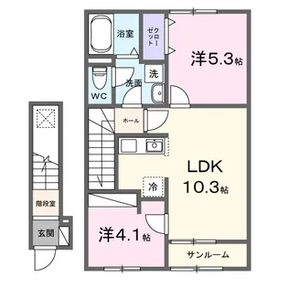 マンダリン・クレールⅡ【2階】の間取り