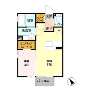 トリニティ B【2階】の間取り